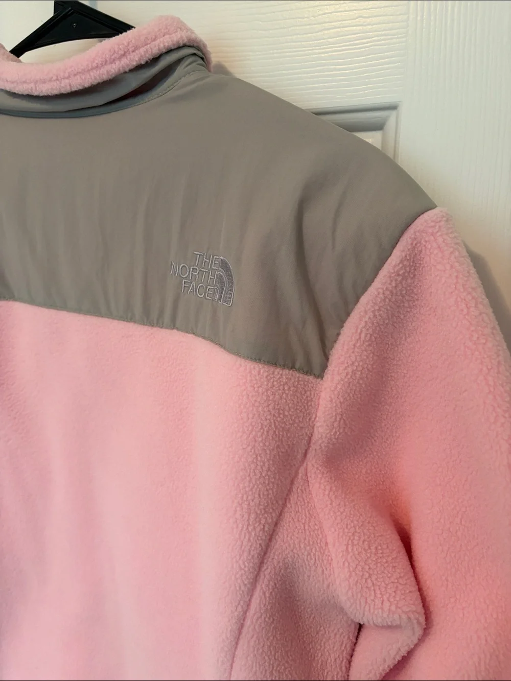The North Face Pink and Gray Fleece Jacket Girls Size XL